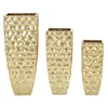 Image de Lot De 3 Cache-Pots En MÃ©tal DorÃ© 38x38x94-30,5x30,5x76-23x23x63 Cm