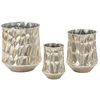 Image de Lot De 3 Cache-Pots En MÃ©tal ArgentÃ© Cm ÃÂ¿ 35x38,5-27,5x33-18,5x26,5