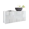 Image de Buffet - Blanc laquÃ© brillant - Style contemporain - 3 portes - MILANO - L181xP42xH84 cm