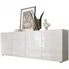 Image de Buffet Sans marque MIRONA 4 portes blanc laquÃ© 241 x 43 x 84 cm