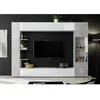 Image de Mur TV SIRIUS avec rangements - Coloris : Blanc laquÃ© et bÃ©ton
