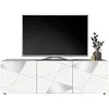 Image de Meuble TV CANTIANO - 3 portes - Blanc laquÃ©