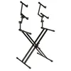Image de Quiklok Ql623 - Stand Clavier X Double, 3 Niveaux - Noir