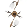 Image de Onli Sonia Flower Design Plafonnier Semi-EncastrÃ© Ã Bras Multiples, Abat-Jour En Verre, 2x E14