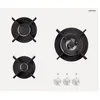 Image de Airlux AV635HWH - Table de cuisson au gaz - 3 plaques de cuisson - Niche - largeur : 55 cm - profondeur : 47 cm - Blanc verre