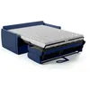 Image de CanapÃ© convertible express - AGATHE - Tissu Bleu - LiserÃ© Gris - 175 x 100 x 87 cm