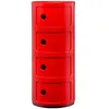 Image de KARTELL table de chevet COMPONIBILI Ã  quatre Ã©lÃ©ments (Rouge - ABS)