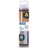 Image de Crayon de couleur bicolore triangulaire Fluo + Métal 6 pcs