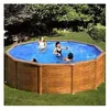 Image de Kit piscine hors-sol sicilia acier aspect bois ronde Ã460 x h120 cm