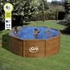 Image de Piscine ronde acier GrÃ© Sicilia imitation bois Ã 3m x H 1,20m