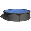 Image de Piscine ronde acier Ã3,70m x H: 1,22m - Gris anthracite - Filtration Ã  sable