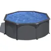 Image de Piscine ronde acier Ã3,20m x H: 1,22m - Gris anthracite - Filtration Ã  sable