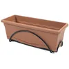 Image de Plastiken JardiniÃ¨re 50x20cm Avec Plateau Et Support Balcon - Terracotta
