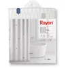 Image de Rayen Rideaux de douche Rideau de douche ou de baignoire ImpermEable Polyester SEchage rapide Opaque Anneaux en PVC Comprend 12 crochets 180 x 200 cm Blanc avec cellules bleues