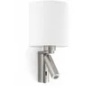Image de Faro Rob - Lampe De Lecture Murale IntÃ©rieure Ã 1 Ampoule Blanche, Nickel SatinÃ© Avec Abat-Jour, E27