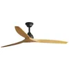 Image de Faro Alo Grand Ventilateur De Plafond Cc En Bois Noir, 6 Vitesses
