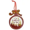 Image de DÃ©coration de sapin Ã  suspendre boule de noÃ«l rouge en bois