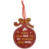 Image de DÃ©coration de sapin Ã  suspendre boule de noÃ«l rouge en bois