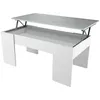 Image de Table basse GOTHAM avec plateau relevable et rangement - Blanc / BÃ©ton