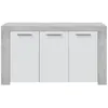 Image de Buffet WENDY 3 portes L144cm - Blanc / BÃ©ton