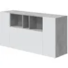 Image de Buffet JOHN 3 portes et 3 niches L150cm - Blanc / BÃ©ton