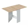 Image de Table pliable et extensible cuisine L31/140 x P77 cm - Bois Couleur Naturel et Blanc - ELIO