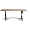 Image de Table Ã  manger en bois d'acacia naturel et pieds en mÃ©tal noir