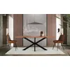 Image de Table Ã  manger en bois d'acacia naturel et pieds en mÃ©tal noir