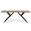 Image de Table Ã  manger en bois d'acacia naturel et details en mÃ©tal
