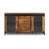 Image de Buffet en bois manguier et mÃ©tal noir