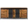 Image de Buffet en bois manguier et mÃ©tal noir