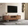 Image de Meuble TV en bois d'acacia naturel et mÃ©tal argentÃ©