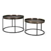 Image de Lot de 2 tables basse fer noir et aluminium finition bronze