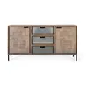 Image de Buffet fait Ã  la main en bois d'acacia et mÃ©tal 160cm