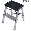 Image de Tabouret - Aluminium - 2 marches - Noir - Pliable - 150 kg max