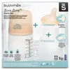 Image de Pack Biberon ZerÃ¸.ZerÃ¸ SpÃ©cial Allaitement + TÃ©tine + Poche Silicone - Peau - 180ml