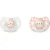 Image de Suavinex Sucette physiologique Night & Day 0-6 mois Pink Lion 2 pièces