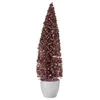 Image de sapin de noÃ«l grand 10 x 38 x 10 cm rose dorÃ© plastique