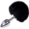 Image de Alive - Plug De Plaisir Anal Lisse Métal Fluffy Noir Taille M