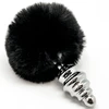 Image de Alive - Plug De Plaisir Anal Spiral Metal Fluffy Noir Taille L