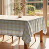 Image de Nappe Anti-Taches Vichy Jaune Et Blanc 300x155 Cm