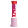 Image de Lampe Ã  lave rose. Base rose, liquide rose, lave transparente et couvercle rouge. Dimensions: 11 x 11 x 39,5 cm - FISURA
