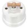 Image de Fontini - Interrupteur va-et-vient Garby blanc manette hÃÂªtre ÃÂ64,5 mm  - Blanc