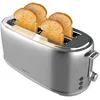 Image de Cecotec Toast&Taste 1600 Retro Double Stainless Steel 4-Slice Toaster. 1630 W, 2 Wide and Long Slots of 3.8 cm, Stainless Steel, Upper Heating Rods, Adjustable Power, Crumb Tray