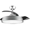 Image de Cecotec EnergySilence Aero 4280 Invisible Steel Ventilateur de plafond avec pales rÃ©tractables, lampe, minuterie, 3 tons de lumiÃ¨re et fonction Ã©tÃ©-hiver 40 W DiamÃ¨tre 106 cm Gris acier