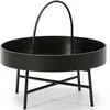 Image de VS Venta-stock Table Basse Table auxilaire Ronde Manila avec Plateau en MDF Noir et Structure mÃ©tallique en Couleur Noir Mat/DIAMÃTRE: 60 cm
