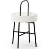 Image de Table auxiliaire table basse ronde Bout de canapÃ© Jaipur avec plateau en mdf blanc et structure mÃ©tallique en couleur noir mat/diamÃ¨tre: 40 cm