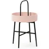 Image de Table auxiliaire table basse ronde Bout de canapÃ© Jaipur avec plateau en mdf rose et structure mÃ©tallique en couleur noir mat/diamÃ¨tre: 40 cm