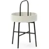 Image de VS Venta-stock Table auxiliaire Table Basse Ronde Jaipur avec Plateau en MDF Gris et Structure mÃ©tallique en Couleur Noir Mat/DIAMÃTRE: 40 cm