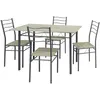 Image de Ensemble de Table et 4 chaises pour Salle Ã  Manger Lima ChÃªne/Gris, Table 110 cm x 70 cm x 76 cm, Structure mÃ©tallique